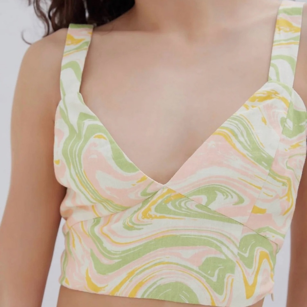Lost + Wander Size 3X Radiant River Top in Green Marble‎